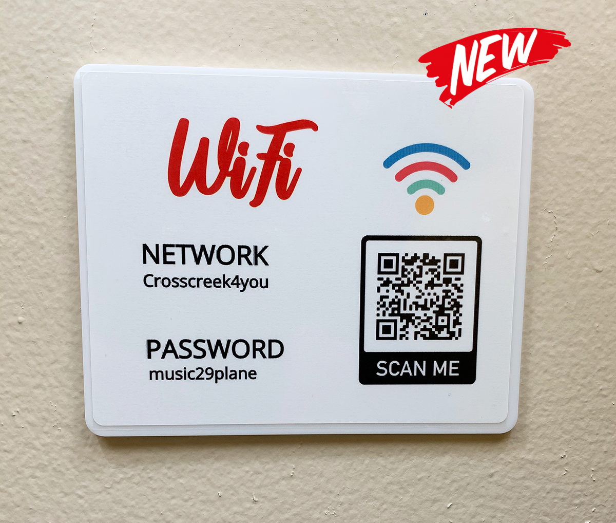 Hotel Room Signs - WiFi QR Code Acrylic Wall Sign With Password And ...