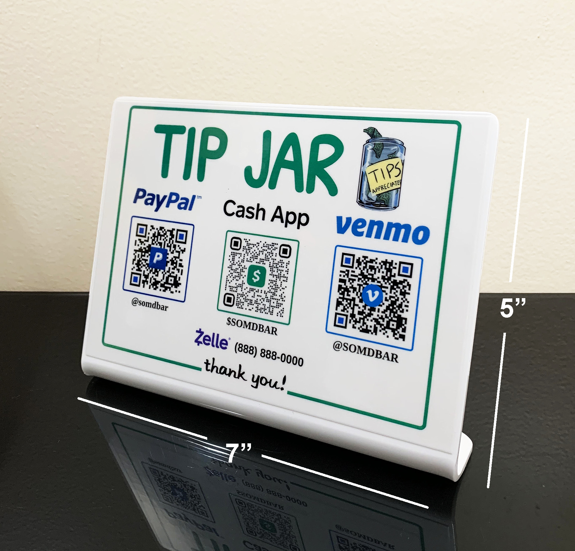 Pahdecor Panneau d'affaires multi-usages, panneau en acrylique avec code QR, numérisation pour payer, médias sociaux, application de billets, Venmo, PayPal, incolore (acrylique transparent), style