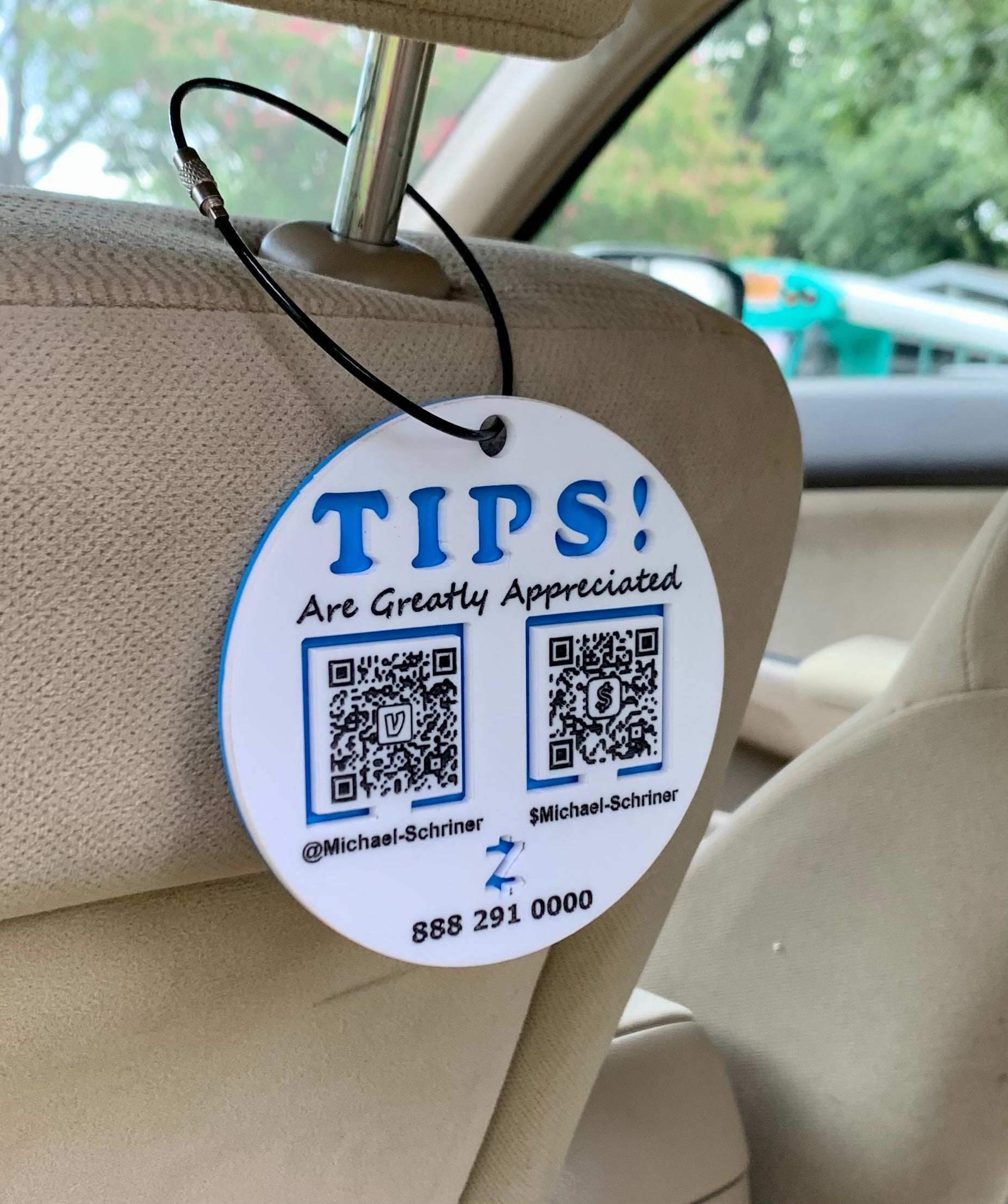 Venmo, Cash App Tip Tag For Uber, Lyft, Taxi And Rideshare Drivers