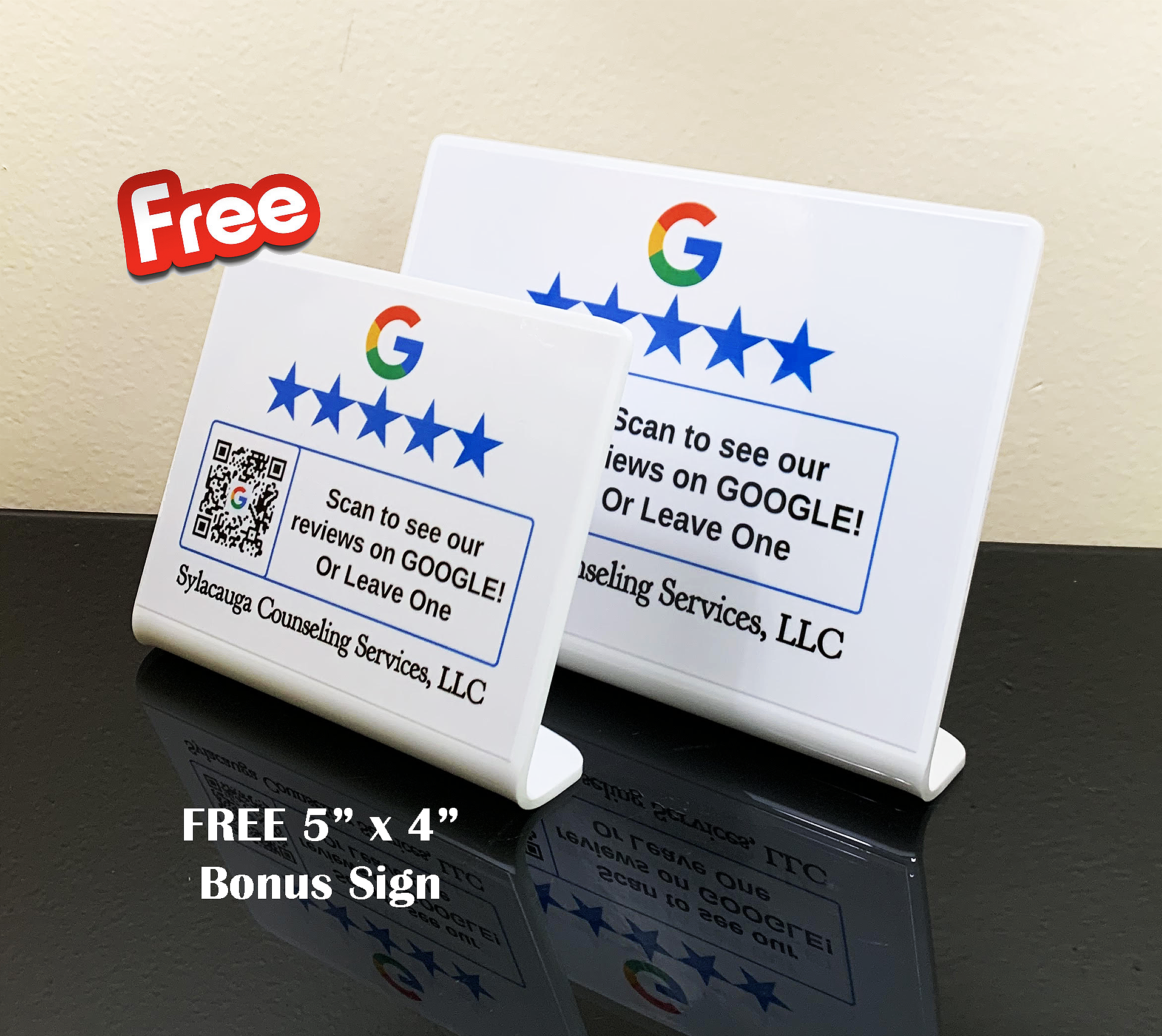 Google Review Business Card clean with Google review QR Code