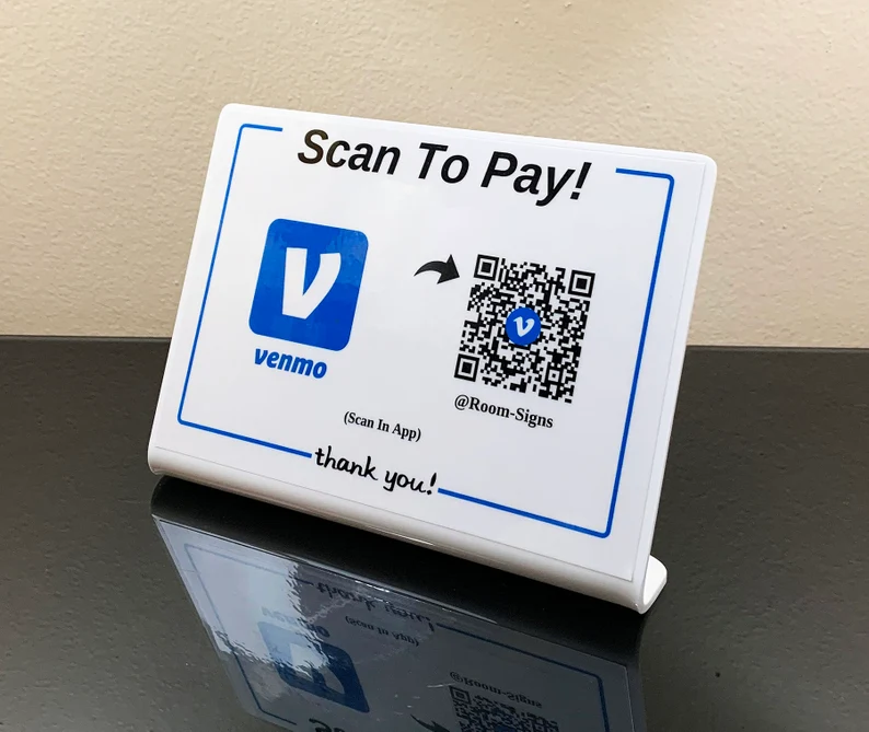 Custom Multi QR Code Acrylic Sign - For Payments (Venmo, PayPal) & Social Media (Instagram, Facebook)