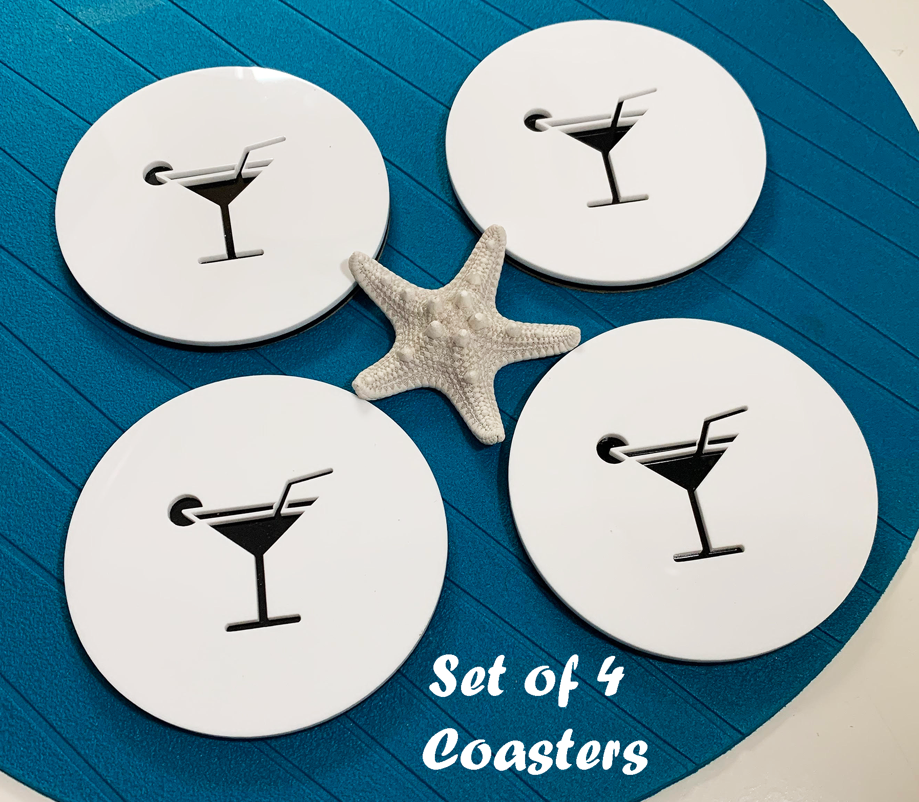 3D Decorative Cocktail Acrylic Drink Coasters For Airbnb, VRBO And  Short-Term Rentals